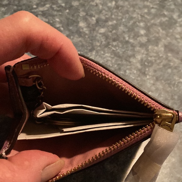 Coach mini skinny id case. Brass metallic pink. - Picture 6 of 6